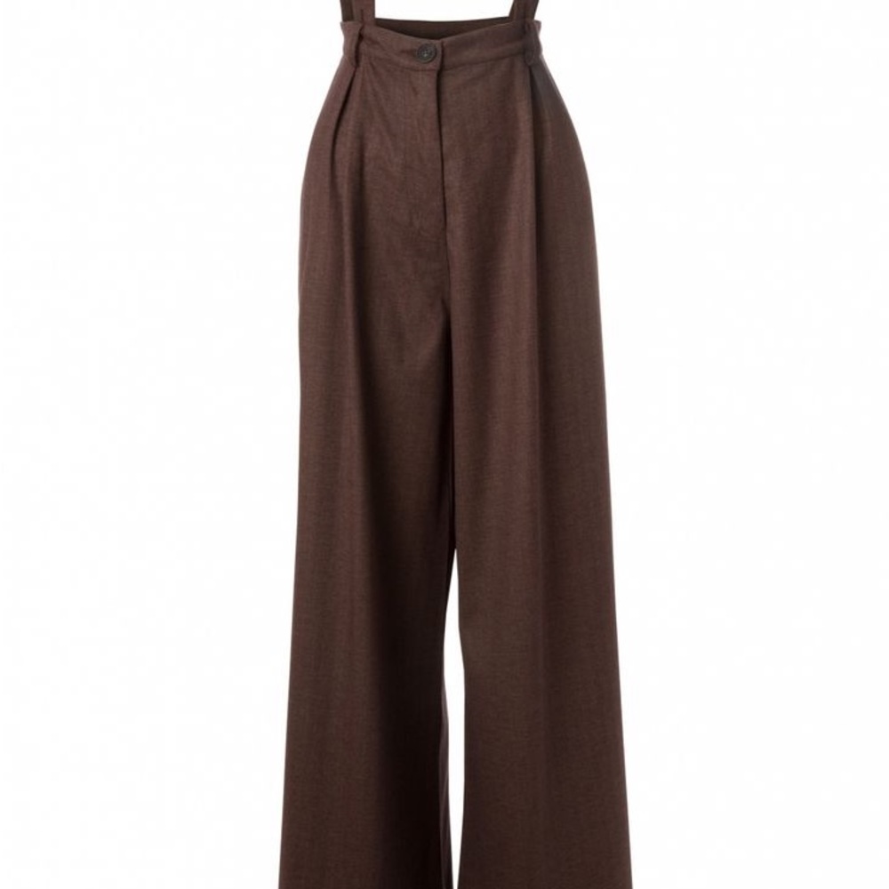 Size M Collectif Glinda brown herringbone trousers EUC